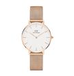 ساعت دنیل ولینگتون حصیری زنانه رزگلد صفحه سفید Daniel Wellington Rosegold