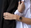 ساعت دنیل ولینگتون حصیری زنانه رزگلد صفحه مشکی   Daniel Wellington Rosegold