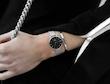 ست ساعت دنیل ولینگتون حصیری زنانه نقره ای صفحه مشکی با دستبند Daniel Wellington Silver