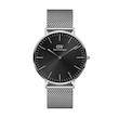 ساعت دنیل ولینگتون حصیری مردانه نقره ای صفحه مشکی  Daniel Wellington Silver