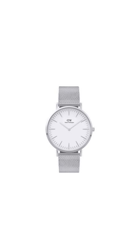ساعت دنیل ولینگتون حصیری مردانه نقره ای صفحه سفید   Daniel Wellington Silver
