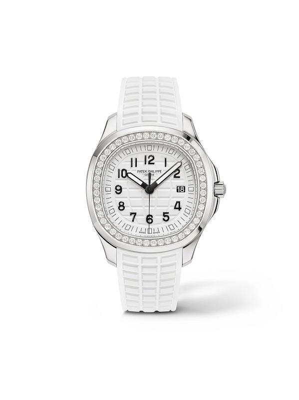 ساعت پتک فیلیپ آکوانا زنانه سیلور سفید دورنگین  Patek  ‏Philippe Aquanaut