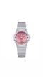 ساعت امگا کانسلیشن زنانه نقره ای صفحه صورتی ایندکس خط  Omega Constellation Silver 