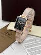 ساعت دنیل ولینگتون حصیری زنانه رزگلد صفحه مستطیل مشکی  Daniel Wellington Rosegold
