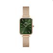 ساعت دنیل ولینگتون حصیری زنانه رزگلد صفحه مستطیل سبز  Daniel Wellington Rosegold