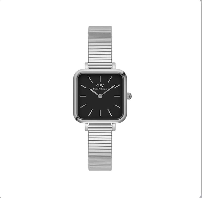 ساعت دنیل ولینگتون مربعی زنانه سیلور صفحه مشکی  Daniel Wellington Silver