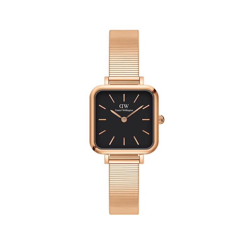 ساعت دنیل ولینگتون مربعی زنانه رزگلد صفحه مشکی  Daniel Wellington Rosegold
