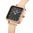 ساعت دنیل ولینگتون مربعی زنانه رزگلد صفحه مشکی  Daniel Wellington Rosegold