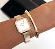 ساعت دنیل ولینگتون مربعی زنانه رزگلد صفحه سفید  Daniel Wellington Rosegold