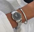 ست ساعت دنیل ولینگتون یونیتون زنانه نقره ای صفحه مشکی با دستبند دنیل Daniel Wellington Silver
