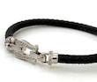 دستبند فرد زنانه مشکی نقره ای نگین دار ‏ Fred Silver Bracelet