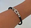 دستبند فرد زنانه مشکی نقره ای نگین دار ‏ Fred Silver Bracelet