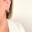 نیمست رولکس استیل طلایی نقره ای (گردنبند و‌گوشواره) ‏ Rolex steel necklace and earrings