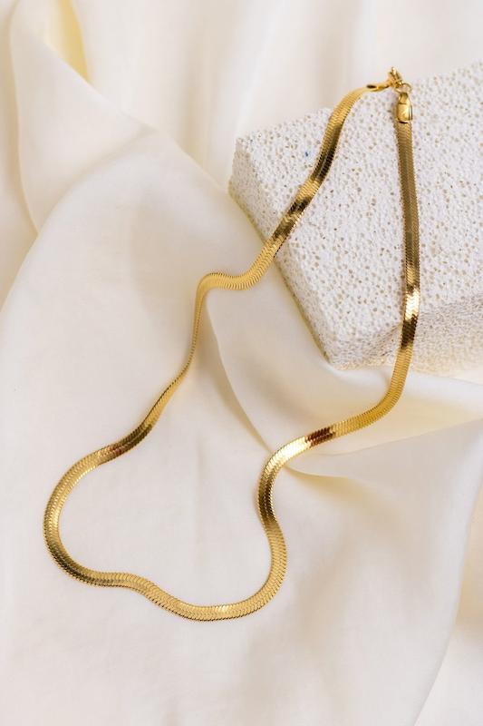 گردنبند ماری زنانه طلایی ‏  Women's Herringbone Necklace