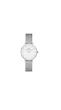 ساعت دنیل ولینگتون حصیری زنانه نقره ای صفحه سفید اندکس نگین Daniel Wellington Silver