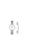 ست ساعت دنیل ولینگتون حصیری زنانه نقره ای صفحه سفید اندکس نگین  با دستبند Daniel Wellington Silver