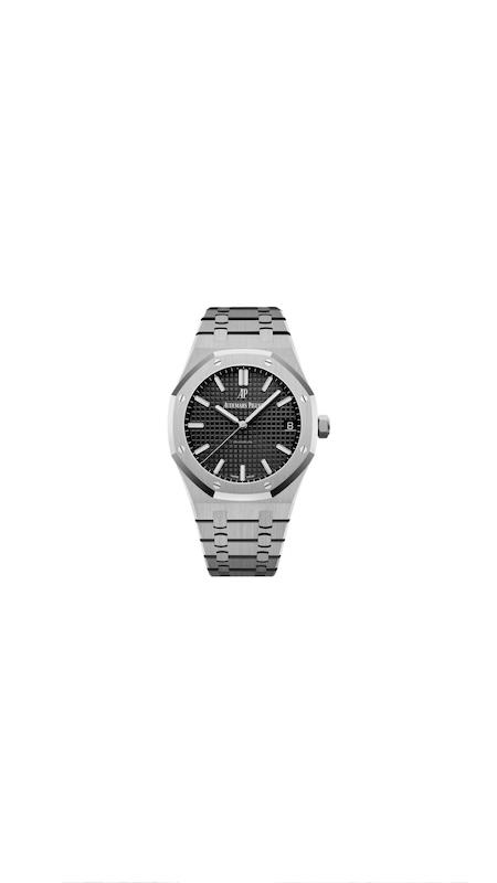 ساعت اودمار پیگه AP زنانه نقره ای صفحه مشکی  ‏ ‏Audemars Piguet Royal Oak 