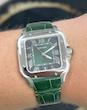 ساعت کارتیر سانتوس مردانه نقره ای بند سبز  Cartier  ‏Santos 