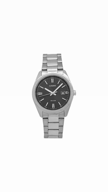 ساعت کاسیو کلاسیک صفحه گرد نقره ای زنانه صفحه گرد تقویم‌دار Casio Classic Watch