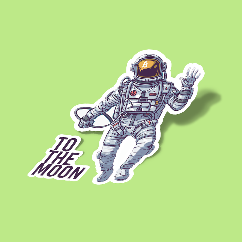 استیکر Bitcoin Astronaut to the Moon