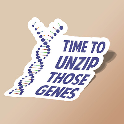 استیکر Time To Unzip Those Genetic Genes