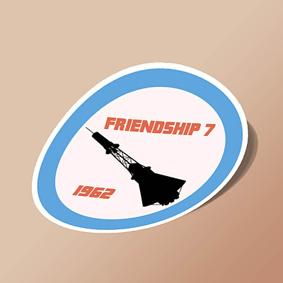 استیکر Friendship 7 Retro