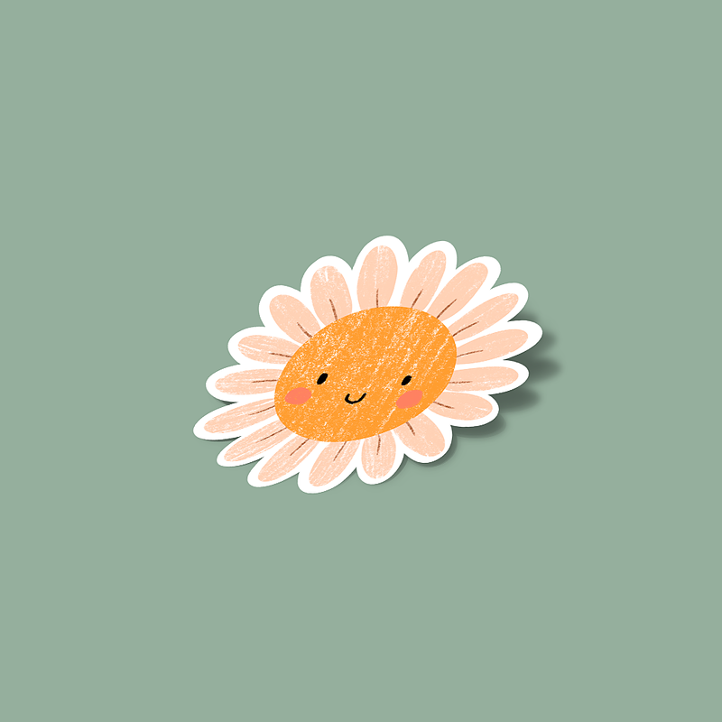 استیکر Smiley flower