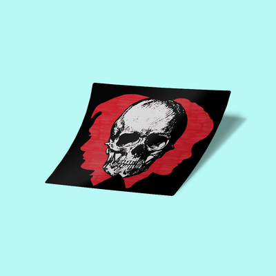استیکر Hannibal Hannigram Murder Husbands Blood Red Profile with Skull Fan Art Sticker