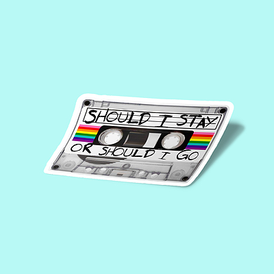 استیکر Retro vintage Cassette tape 80s Stranger Sticker