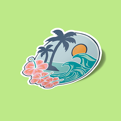 استیکر Beach Paradise Sticker