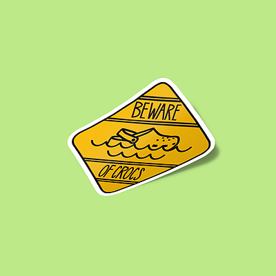 استیکر Beware of crocs Sticker