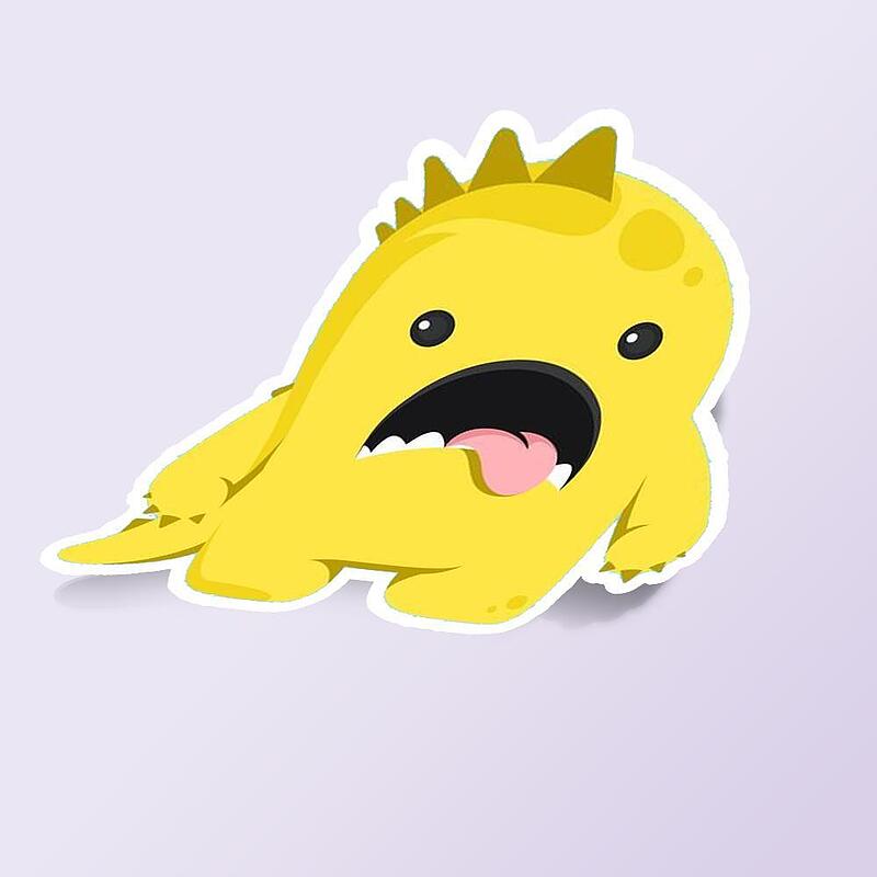 استیکر super meat boy yellow dinosaur 