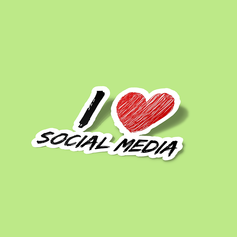 استیکر I Love Social Media Sticker