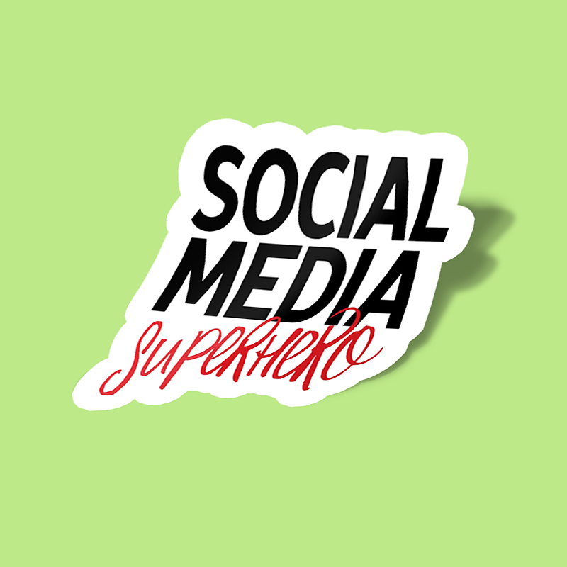 استیکر Social Media Superhero Digital Marketing Sticker