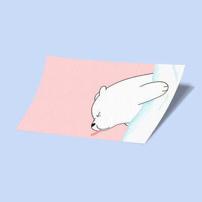 کارت استیکر Cute Card 3-Ice Bear Shows Tongue