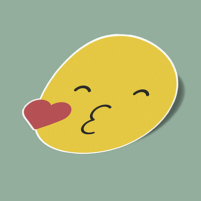 استیکر Kiss emoji