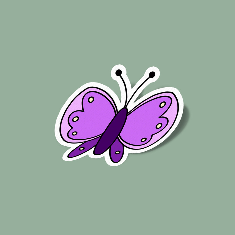 استیکر Purple Butterfly