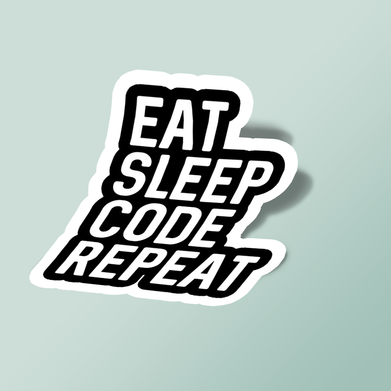 استیکر eat sleep code repeat