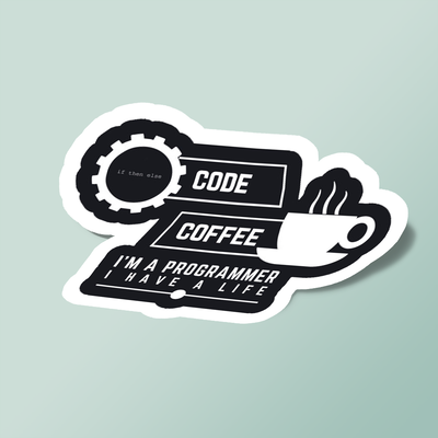 استیکر برنامه نویسی و قهوه 