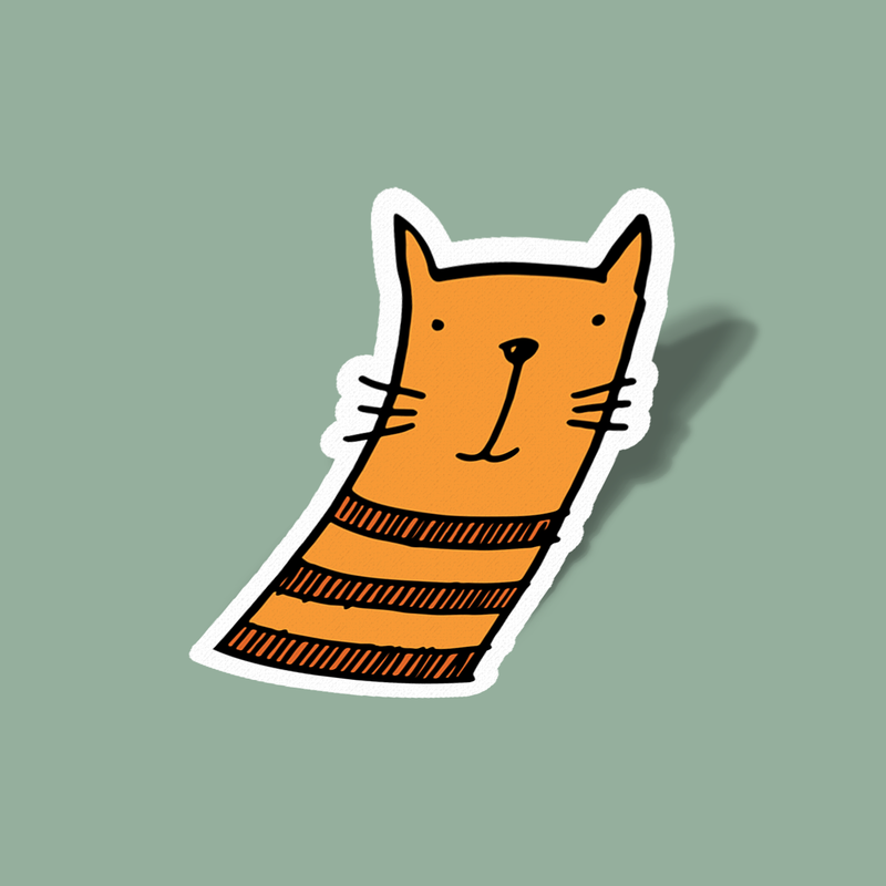 استیکر Orange striped cat