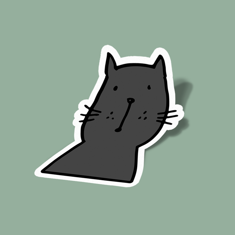 استیکر gray tabby cat