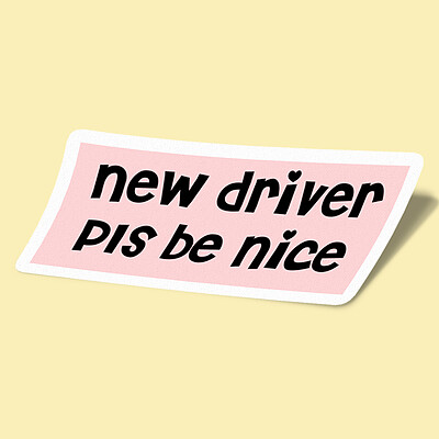 استیکر New driver pls be nice