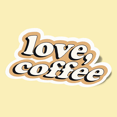 استیکر Love Coffee