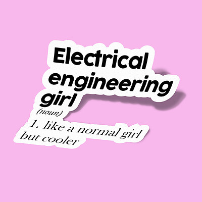 استیکر Electrical Engineering Girl