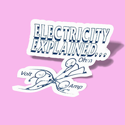 استیکر Funny Electricity Explained Gift