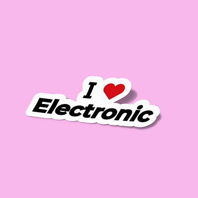 استیکر I Love Electronic