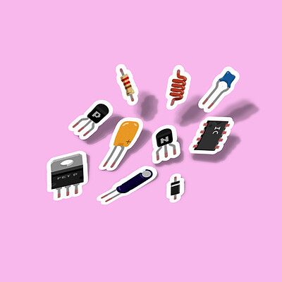 استیکر Basic Electronic Components