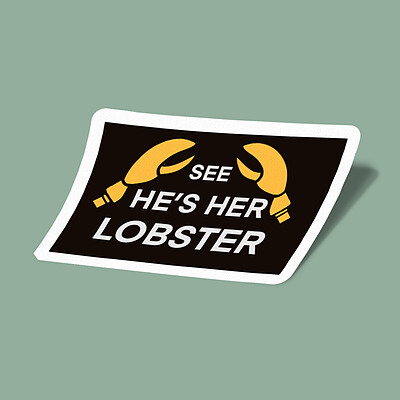 استیکر See he is her Lobster