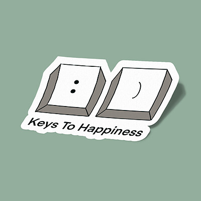 استیکر Keys To Happiness-کیبورد