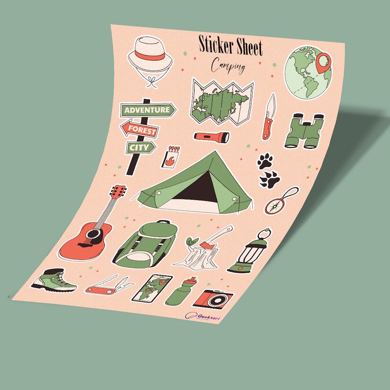 استیکر شیت camping-1